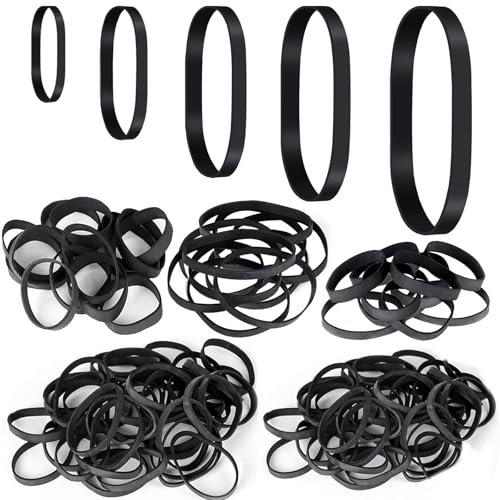 PIWOSGOL 100 Stück Taktische Gummibänder Schwarz, Schwere Gummibänder, Elastische Breite Dicke Gummiringe, UV-Hitze-Kältebeständige Gummiband für Camping Survival Haushalt Arbeit (5/6/10/13cm)