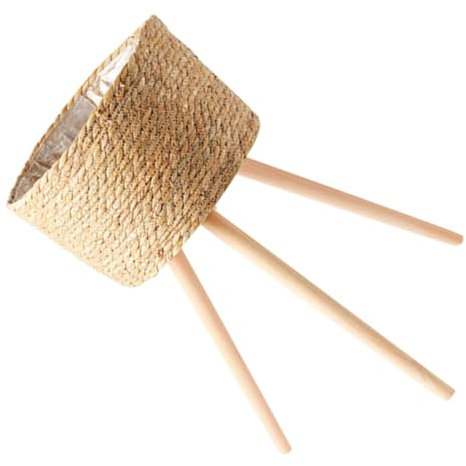 iplusmile Cestino Per Piante Intrecciato in Legno Supporto Per Vaso Di Fiori Base Per Fioriera Contenitore Per Fiori Da Interno