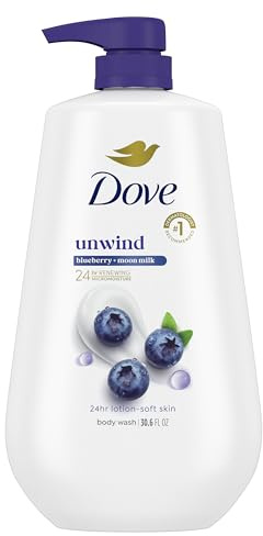 Dove Body Wash Unwind with MicroMoisture, Blueberry & Moon Milk, 30.6 oz