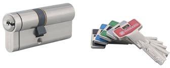 Cylindre de serrure double entrée 30 x 40 mm Nickel anti-déchirure, anti-perçage, anti-crochetage, 5 clés, haute sécurité, fonction déconnectable, niveau de sécurité 8, fabriqué en France, THIRARD