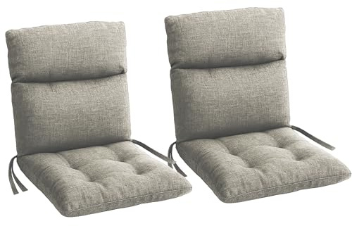HAND Coppia Cuscino con Schienale per Sedia 78x38 cm - Coppia Cuscini Sedie Interno ed Esterno, Morbida Imbottitura, Per Giardino o Casa - Made in Italy (Antracite, Coppia 78x38 cm)