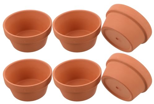 Sewroro Lot de 6 Mini Pots en Terre Cuite Rouge 11 X 6 CM Pots pour Succulentes et Cactus en Céramique Respirants et Absorbants Jardinières D’Intérieur et Extérieur