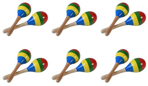Uikdjgu Maracas Sonagli Un Percussione Manuale, Strumento Musicale Shaker nel Legno per Rumba per Bambini Adulti, Set di 12
