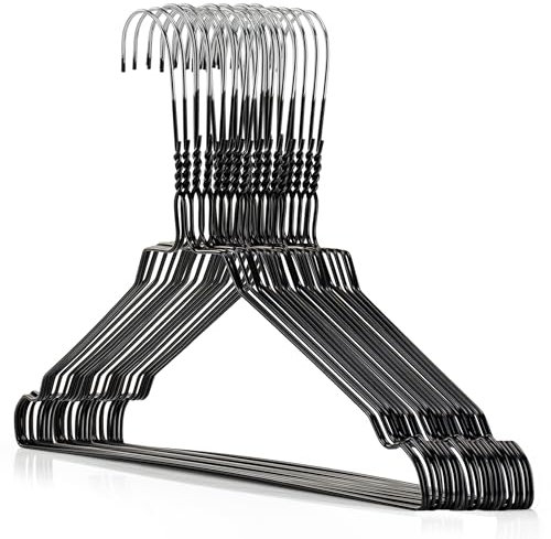 Hangerworld 25 Draht Kleiderbügel 40cm Metall Kleiderbügel mit schwarzer Pulverbeschichtung