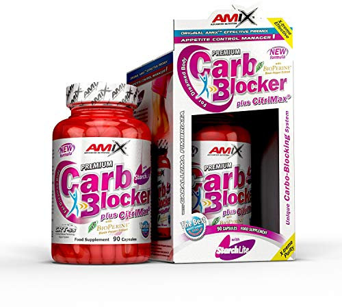 AMIX - Suplemento Alimenticio Carb Blocker en 90 Cápsulas - Ayuda a Reducir la Grasa y la Fatiga - Favorece la biodisponibilidad - Contiene Extracto de Yerba Mate y Frijol Blanco