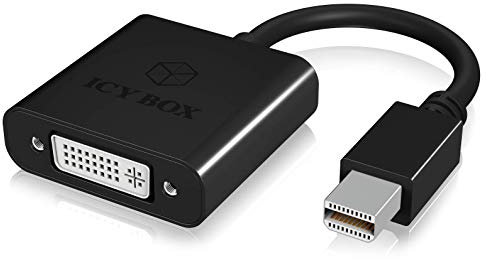 Icy Box IB-AC537 Mini DisplayPort (Mini DP) auf DVI Adapter, Full HD (1920x1080/60Hz), Energiesparmodus, Schwarz