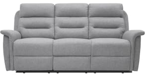 LOUNGITUDE - Canapé 3 Places de Relaxation en Tissu Gris Clair