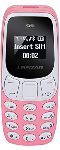 Valmoni Sport Mini Teléfono Móvil el más pequeño del Mundo con Doble SIM y Cambiador de Voz Diminuto Enano (Rosa)