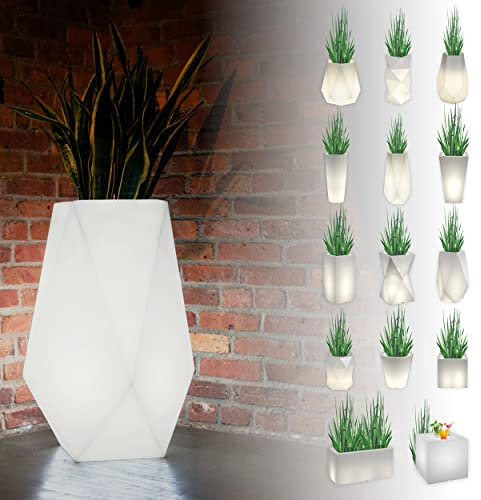 Monumo®️ Leuchtender Blumentopf Groß 80 cm x 42 cm x 42 cm | geeignet für Haus, Büro, Garten, Patio, Hotel, Restaurant, Balkon und Terrasse, gemütliche Innenlampe, moderner Gartentopf (Volcano)