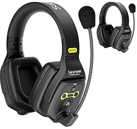 Saramonic Full-Duplex 1,9 GHz 140 fot trådlöst headset intercom system Dual-Ear WiTalk-WT2D 2 användare fjärrkommunikation för film/scen/video/sport produktion drönare utomhusfotografering