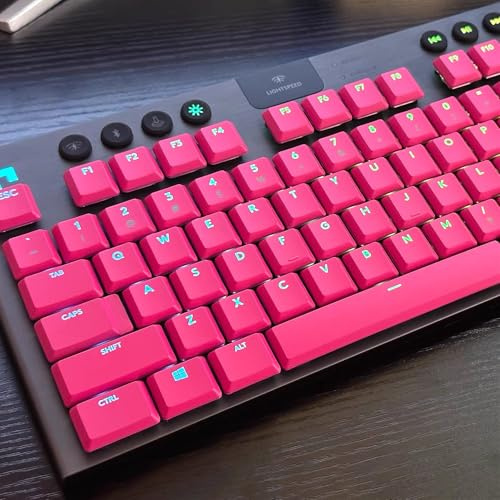 Un ensemble complet de touches de 111 touches compatibles avec les claviers de jeu mécaniques Logitech G813/G815/G913/G915 TKL RVB, touches antidérapantes (rose)
