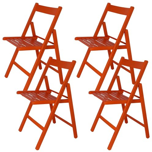 ARANAZ S.L. MANUFACTURAS DE LA MADERA Silla Plegable, Madera de Haya, Roja, 43x47x79