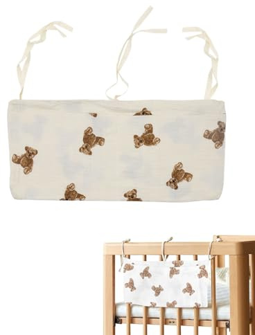 FUGLUS 1 pièce Bébé Lit Suspendu Sac De Rangement Organiseur De Chambre De Bébé Suspendu, Organisateur De Lit De Bébé 2 En 1,organisateur lit bebe, Des Jouets Et Des Vêtements(style ours)