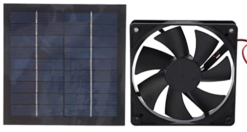 AMAKO 20W Solar Powered Fan IP65 Durable Mini Exhaust Fan for Greenhouses Coops ABS Material, High Efficiency