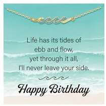 TINGN Birthday Gifts for Women - Gifts for Best Friend Women Her, Gift for Mom Daughter Sister Friend, Happy Birthday Wave Bracelet Jewelry Gift for Her