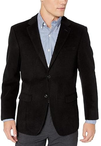 Prontomoda Men's (J400912S - 400931) 2 Button Luxury Wool Cashmere Sport Coat, Black, 42R
