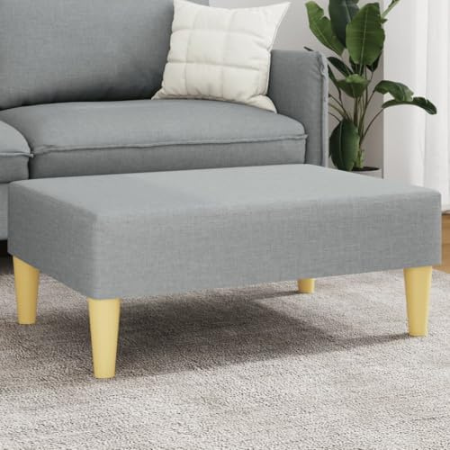 toolkix Fotpall ljusgrå 77 x 55 x 31 cm tyg stoppad pall sittkub fotstöd sittplats