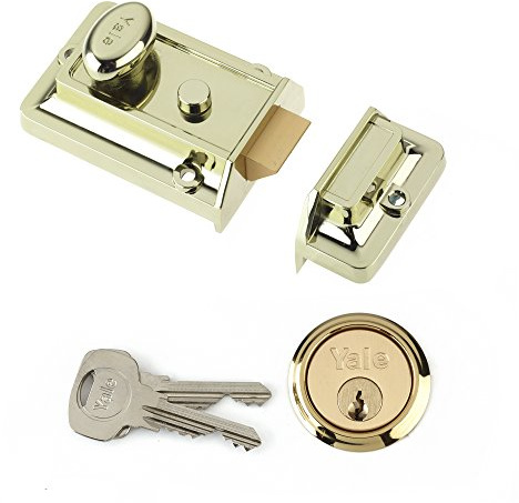 Yale P-77-BLX-PB-60 Traditional Nightlatch, Standard Security, Brass Finish, 60 mm Backset