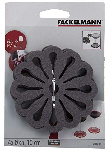 Fackelmann Sottobicchiere in Feltro, Tessuto, Grigio/Rosso