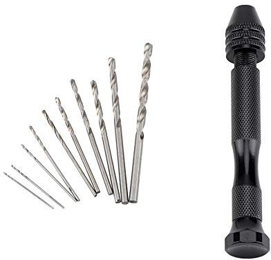 Fdit Mini-Handbohrer, drehbar, Mikro, Gedreht, mit Aufsätzen, Bohrwerkzeug, Kunststoff, Holz, drehbar, manuell für Basteln, Handwerk, # 1