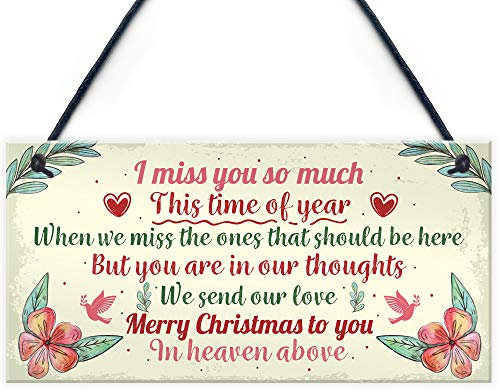 RED OCEAN Christmas Memorial Hanging Grave Side Plaque Rememberance Tree Decoration