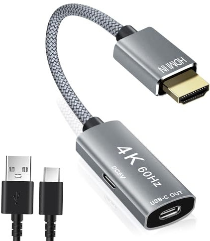 BASESAILOR Adattatore Cavo HDMI Maschio a USBC Femmina con Cavo USB C,Attrezzature per macchine Nreal air AR,Adattatore Thunderbolt 3 4K 60Hz per MacBook Pro,Mac Air,Microsoft Surface