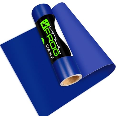 VINYL FROG Blue Permanent Vinyl Matte Self Adhesive Vinyl Roll 12'' x 10ft Craft Vinyl for Mug Cup Window Home Decors