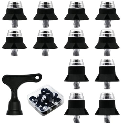 GIONAR 12 Stück Fußballschuhe Schraubstollen Set - 13mm/16mm Kunststoff Ersatzstollen mit Spezialschlüssel und Aufbewahrungsbox- Soccer Studs M5 für Fußball und Rugby-Schuhe