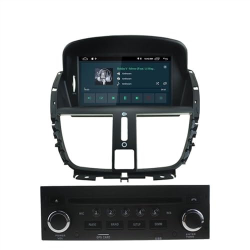 Yurefax LJDA 1 Din Android 10.0 Lettore DVD for auto, for Peugeot, 207 207CC 2007 2008 2009 2010 2011 2012 2013 2014 WiFi Radio GPS Multimedia Lettore multimediale per auto
