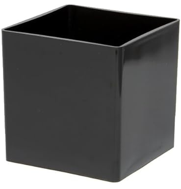 Floralcraft® Black Acrylic Cube Vase 15cm – Square Flower Vase – Shatterproof Modern Centrepiece for Weddings, Events, Home Décor & Floral Arrangements