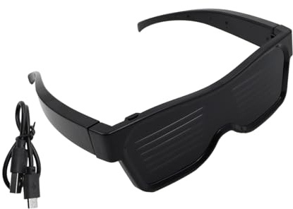 Nicear USB Uppladdningsbara Bluetooth LCD-glasögon med APP-kontroll Anpassningsbara RGB-ljusglasögon för nattklubbar Fester Konserter Halloween Scenframträdanden