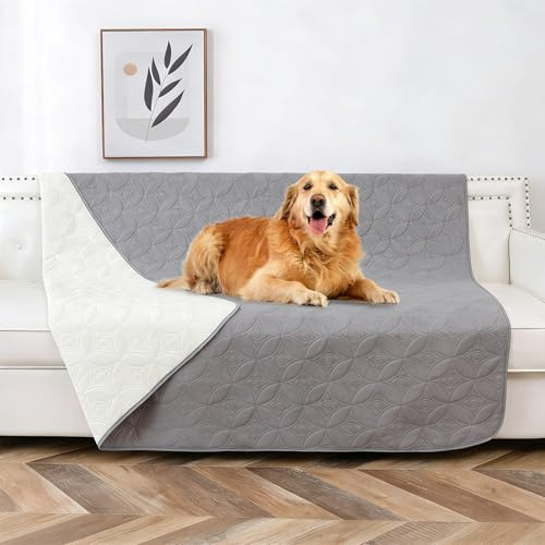 MFUSUL Coperta Cane 132x208cm, Copridivano impermeabile, Coperta per Animali Domestici Lavabile, Tappetino Protezione per Cani di Media e Grande Taglia, Grigio
