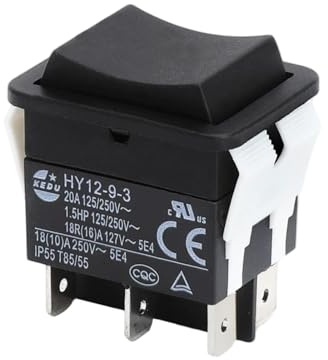 Interrupteur à Bascule, 6 Broches Bouton-poussoir 125/250 V Interrupteur Bascule HY12-9-3 6