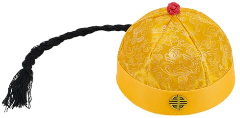 WADORN Chapeau chinois en polyester de la dynastie Han, chapeau d'empereur impérial avec motif de dragon, tenue de cosplay traditionnelle pour spectacle, costume asiatique, déguisement, photographie