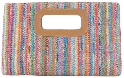 Generico Borsa In Paglia Clutch | Manico Superiore Leggero Estate | Borse da Sposa Clutch Intrecciate | Per Vacanze Compleanno San Nozze Sera Feste Appuntamento