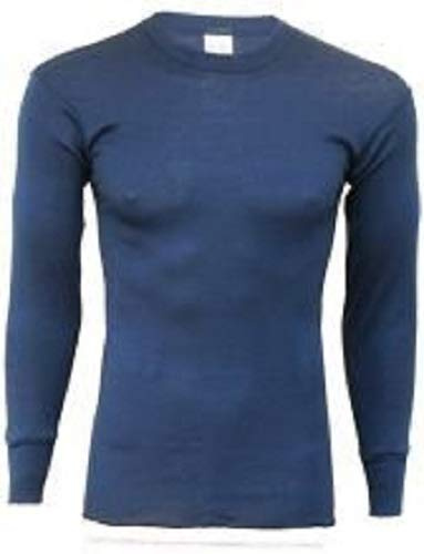 Indera Men's Performance Rib Knit Thermal Underwear Crew Top, Vintage Navy, Medium