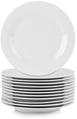 10 Strawberry Street 7.5 Catering Round Salad/Dessert Plate, Set of 12,White