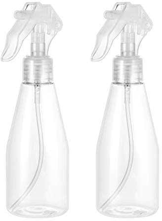 OUNONA 200ml Plastic Spray Bottle Transparent Non-Toxic Odorless Sprayer Leak-Proof for Cleaning Products Garden Treatment (2PCS)