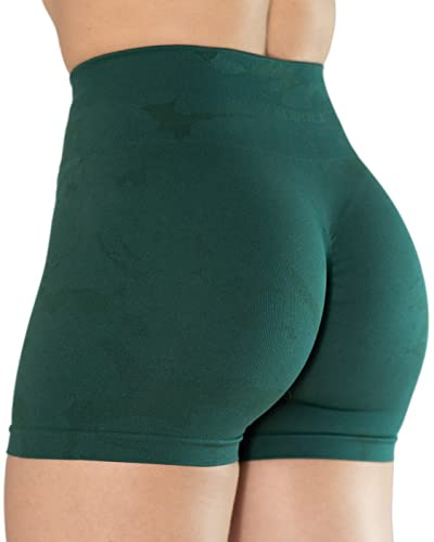 AUROLA Camo Collection Pantaloncini da Allenamento da Donna Logo Sottile Senza Cuciture Scrunch Gym Yoga Running Pantaloncini Attivi