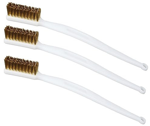 3 PCS Mini Cepillos Metálicos de Limpieza de Boquillas de Impresión 3D,Juego de Cepillos de Alambre Mango Curvo Cepillo de Cerdas de Mampostería para Limpiar Escoria y óxido de Soldadura