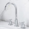 Grifo de baño vintage, grifo de lavabo de baño con caño giratorio de 360 ​​grados, grifos de tocador de baño de tres orificios, grifo de baño de latón, grifo de lavabo de baño con manijas dobles, dora