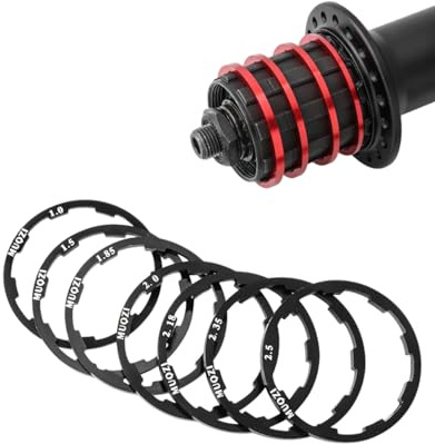 MOPZIJA 7 pcs Entretoise de Cassette de vélo Entretoise de moyeu de Volant de vélo Rondelles de Roue Libre de vélo Réglage de vélo pédalier en Alliage daluminium pour vélo de Route et VTT