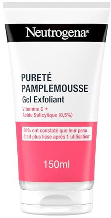 Neutrogena | Gel Exfoliant Pureté Pamplemousse (tube de 150 ml) – Nettoyant visage à la vitamine C et acide salicylique (0,5%) – 96% ont constaté que leur peau était plus lisse après 1 utilisation*