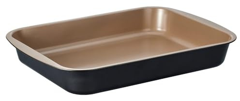 Stanley Rogers Ceramabake - Sartén para asar 33 x 23 x 5,5 cm - Bandeja de horno de cerámica antiadherente saludable, hornear sin PFAS, PTFE, PFOS, PFOA, cadmio ni plomo. Ideal para verduras y asados