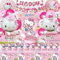 81 Stück Kitty Geburtstagsdeko, Kitty Geburtstag, Kitty Deko Geburtstag, Kitty Party Deko, Kitty Ballon, Kitty Tortendeko, Geburtstag Banner, Mädchen Geburtstag, Geburtstagsdeko Pink