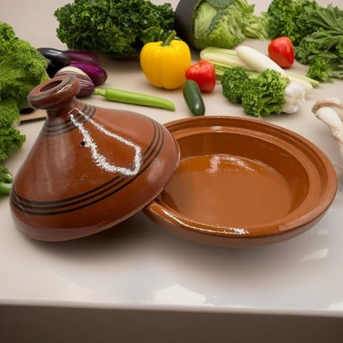 Tajine XL 35 cm in Terracotta Dipinta a Mano – Pentola Tradizionale Marocchina/Tunisina + Ebook Gratuito 1404251101