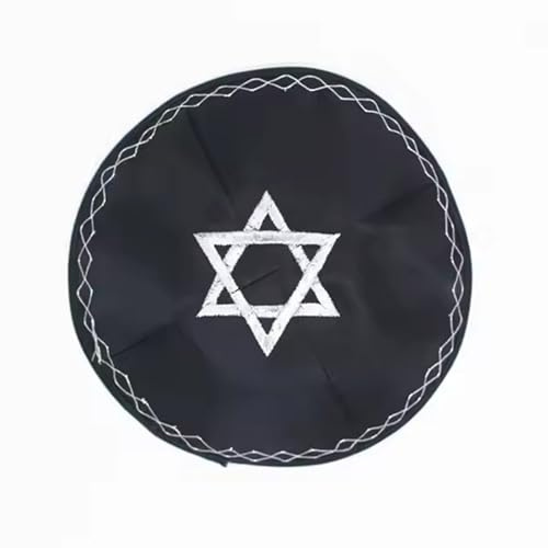 Namaz Chapeau de prière pour homme musulman brodé Kippa Chapeau kippa traditionnel Kufi saoudien, Noir , Taille unique
