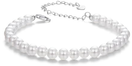 Kerraom Bracciale con Grande Perla Naturale in Argento Sterling 925, Perle Gioiello Elegante per Donna, Ragazza, Regalo Natale Figlia, Coppie, Sposa