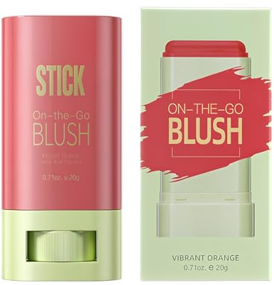Barra de Colorete Multiusos, Blush Stick Rubor 3 en 1, Para Mejillas, Labios y Ojos, Acabado Mate o Natural, Fórmula Resistente al Agua de Larga Duración, Adecuada para Todo Tipo de Piel(02)