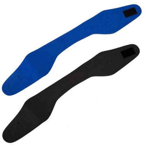 YAPKOLV Diadema Natación 2 Pzs (Negro/Azul) para Oídos Niños y Adultos - Impermeable de Neopreno Ajustable, Protege del Agua, Ideal para Piscina y Playa.